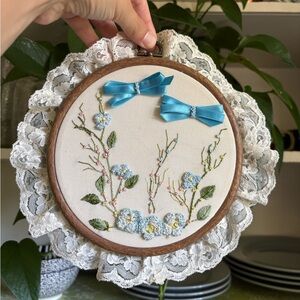 Vintage embroidery on hoop